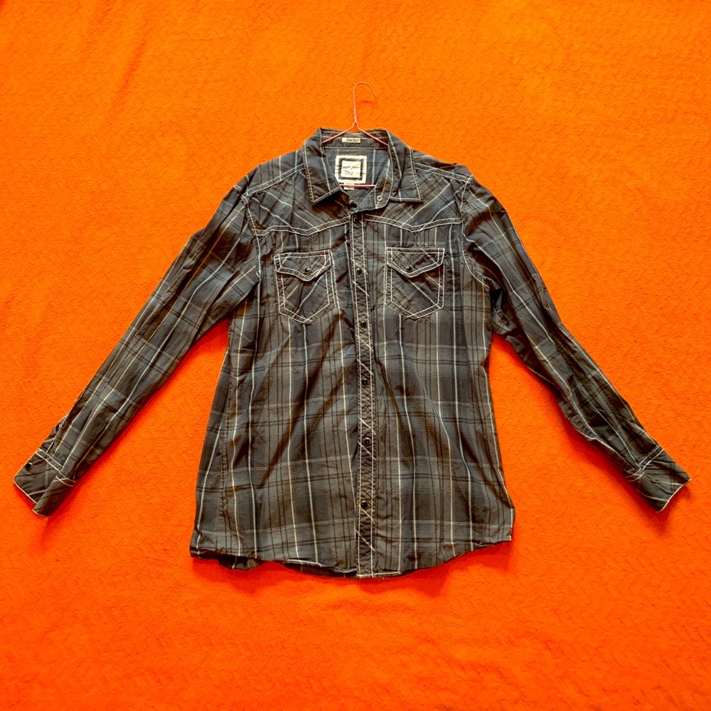 BKE XL Black Snap button down